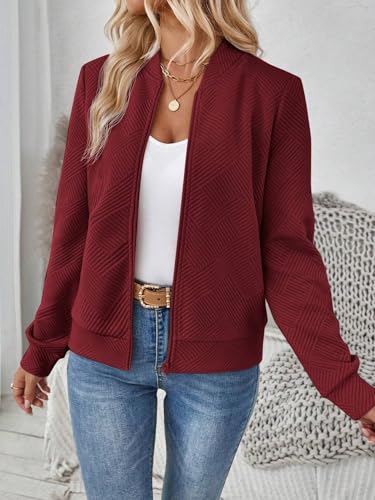 Chic Burgundy Casual Knit Jacket: Your Go-To for Fall and Winter Adventures! - Image 5
