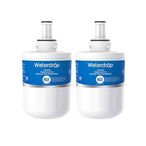 Waterdrop DA29-00003G Refrigerator Water Filter, Replacement for Samsung®, DA29-00003B, DA29-00003A, Aqua-Pure Plus, HAFCU1, RFG237AARS, FMS-1, RS22HDHPNSR, RSG257AARS, 2 Filters (Package Ma
