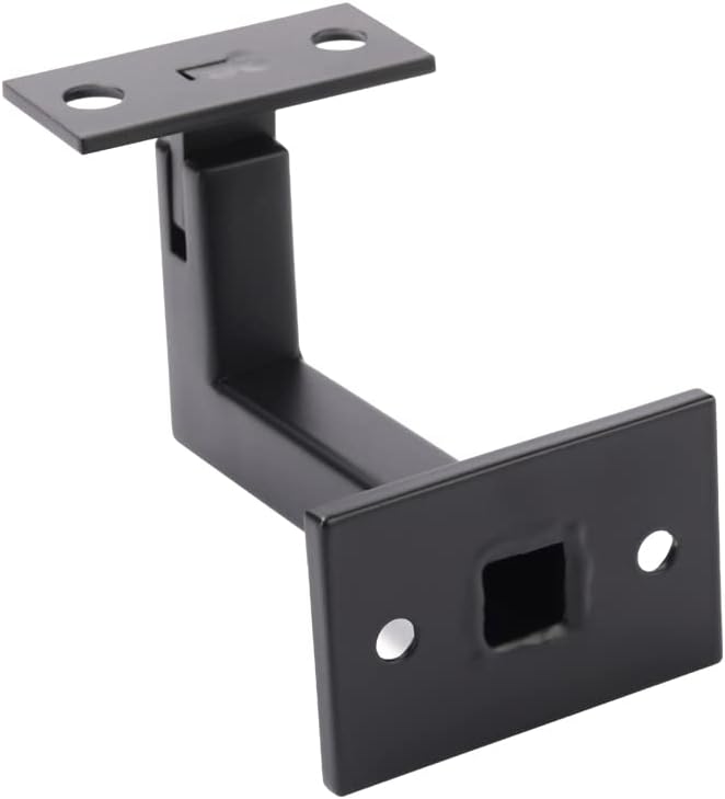 3 x 304 Stainless Adjustable Handrail Brackets, 3TO Heavy Duty Wall Square Brackets for Stair Handrail (Black)