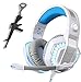 Produktbild Gaming-Headset für Xbox One, PS4, PC, Laptop, Tablet mit Mikrofon, Pro Over-Ear-Kopfhörer, zwei gratis 3,5 mm Y-Splitter, Geräuschunterdrückung, USB-LED-Licht, Stereo-Bass-Surround für Kinder, Mac, Smartphones