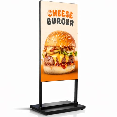 Image of 55 inch 4K Inch Floor Standing Digital Signage, 1000nits High Brightness Advertising Display, Digital Signage with CMS /U-Disk Plug&Play, Split Screen, 7 /24 Timer Switch,HDMI /USB /WiFi /Android OS