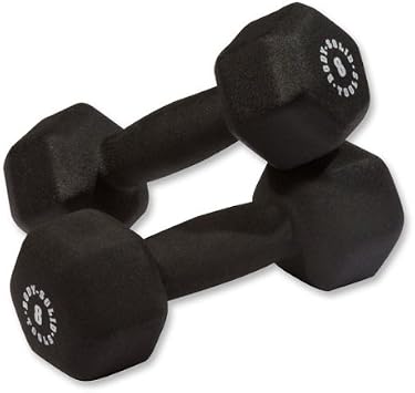 Body-Solid Tools Neoprene Dumbbell for Weight and Aerobic Strength Training, Pilates & Physical Therapy, Hand Weights for Men and Women, Commercial and Home Gym Free Weights Hex End Dumbbells