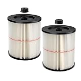 17816 Filter for Craftsman Shop Vac 9-17816 Wet Dry Vac, Replacement Red Stripe Cartridge Filter Compatible with Craftsman 5/6/8/12/16/32 Gallon and Larger Vacuum Cleaner, 2 Pack