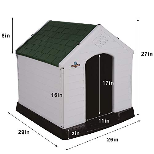 Confidence Pet Medium Waterproof Plastic Dog Kennel Outdoor House Green #TOP6