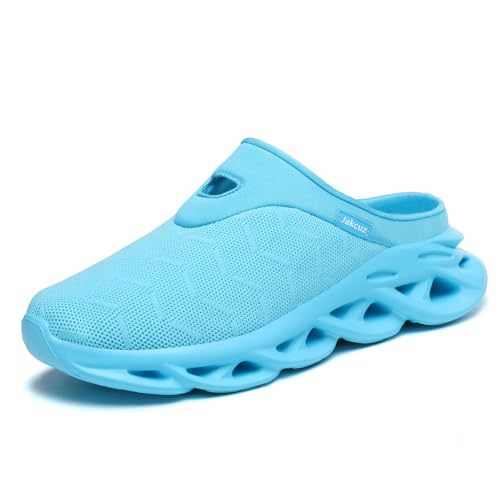 Image of Jakcuz Men Slip On Mules Lightweight Open Back Sneakers Breathable Walking Shoes
