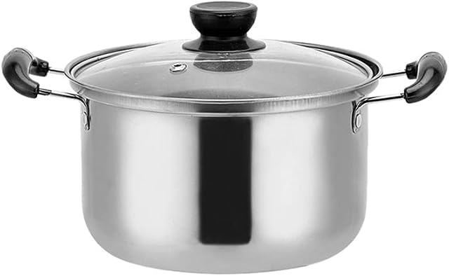Cabilock 1pc Practical Stockpot Home Soup Pot Kitchen Food Cooking Soup Pot with Visual Lid 18CM Small