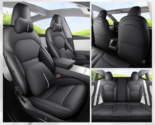 Housses de siège pour Tesla Model Y coussin confort cuir noir Juniper - 2