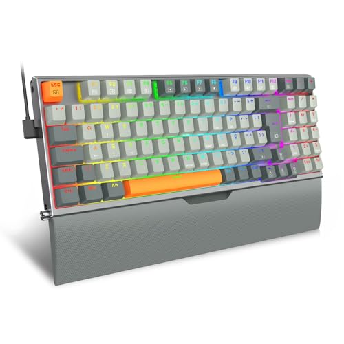 Teclado Mecânico Gamer Redragon Olaf RGB Cinza Compacto Switch Brown K648GG-RGB (PT-BROWN)