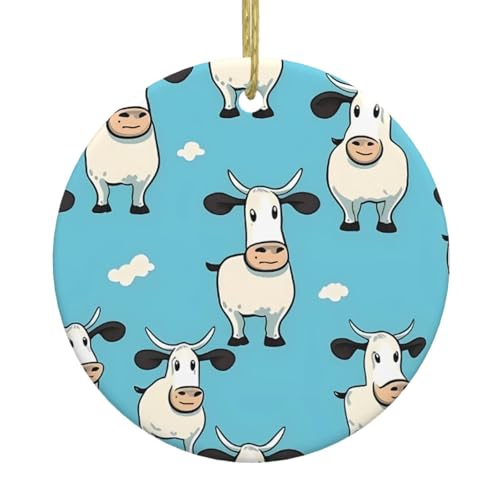 WHJSSF wallpaper desktop cow Pattern Christmas Tree Ceramic