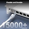 Cat 6 Ethernet Cable 50 ft, Indoor&Outdoor, High Speed 10Gbps Flat Internet Network Cable, Pure Copper Ethernet Patch Cable Long, Computer LAN Cable with Clips & Straps for Router, Modem, PS4/5, White