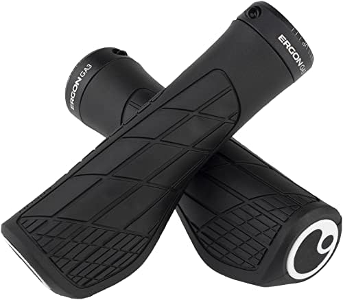 Ergon - GA3 Ergonomic Lock-on Bicycle Handlebar Grips | Standard Compatibility | for All Mountain, XC, Trail, Touring Bikes Bikes | Small | Black