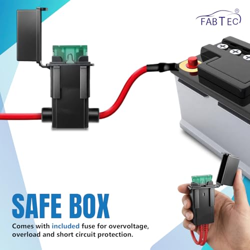 Image of FABTEC H8 / H11 Heavy Duty Relay Wiring Harness Kit Supports High Power UPTO 300 Watts, 5 Pin Adapter Cable Plug for HID Fog Lamps with Hi /Lo Beam Switch & Safety Fuse (No Bulbs Included)