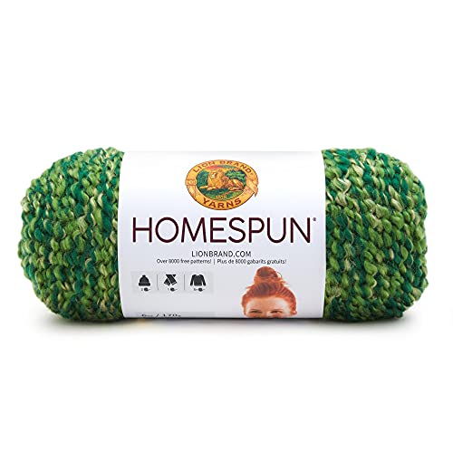 Image of Lion Brand Yarn Homespun Yarn, Soft Bulky Yarn for Knitting, Crocheting, and Crafting, 1 Pack, Forest