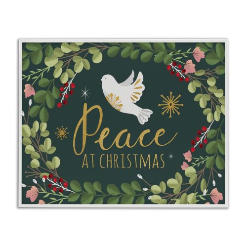 White Dove Christmas Peace Holiday, 11 x 14 Inch Framed Giclée Print