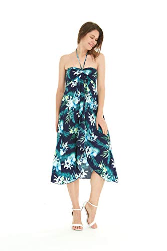 Image of Family Matching Hawaiian Clothes, Orchid Breeze Navy | Lightweight 100% rayon • Family matching outfits • Beach vacations • Luaus • Cruises • Family photos