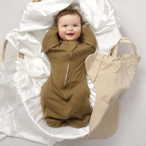 Image of MEXXI Baby Transitional Swaddle, 2 Pack Sleep Sack With Arms Up, 0.5 TOG