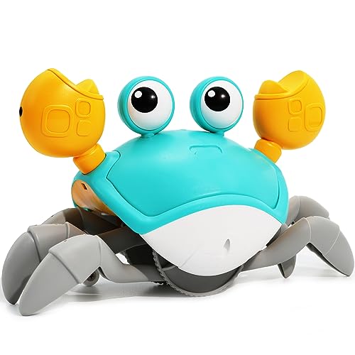 Image of Keculf Crawling Crab Baby Toy, Interactive Infant Tummy Time Crab with Music, Toddler Walking Dancing Crab, Fun Boy Girl 3+ Year Old Baby Crab Toy Birthday Gift (Green)