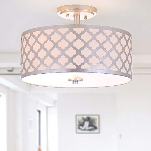 Safavieh Collection Kora Quatrefoil 3 Flush Mount Light, 0, Silver