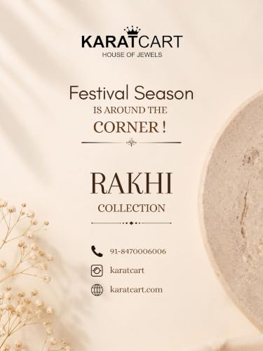 Image of Karatcart Gold-Plated Kundan Rakhi Rakhi with Roli Chawal for Brother and Bhabhi