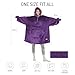 Degrees of Comfort Wearable Blanket Hoodie for Kids, Sherpa Lined Hooded Blankets Sweatshirt with Pockets, Purple, One Size Fits All, 30x28 Inch