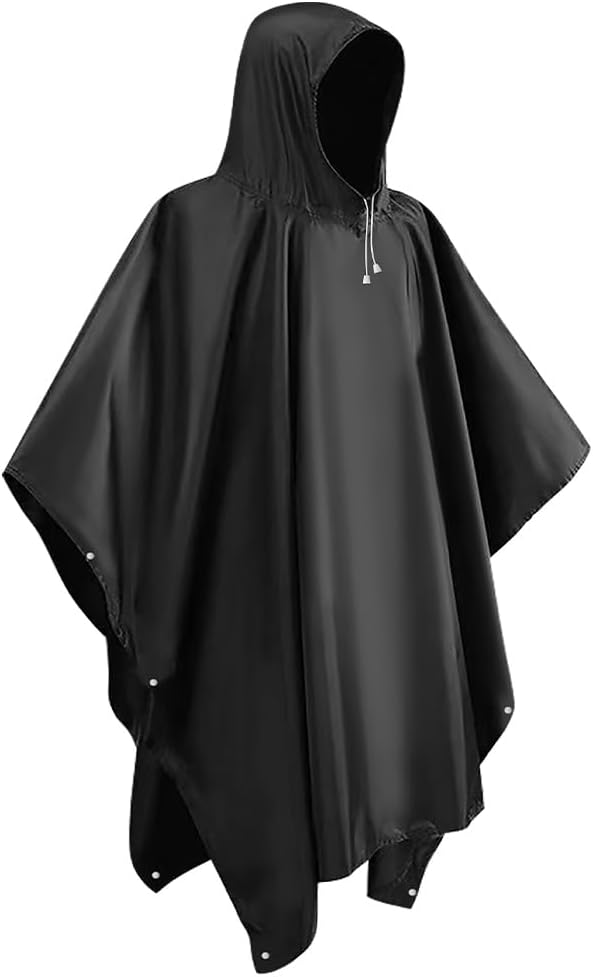 Rain Ponchos for Adults,Reusable Waterproof EVA Raincoats with Drawstring Hood & Sleeves,Lightweight Rain Gear for Men & Women,Perfect for Camping,Hiking,Travel,Outdoor Activities
