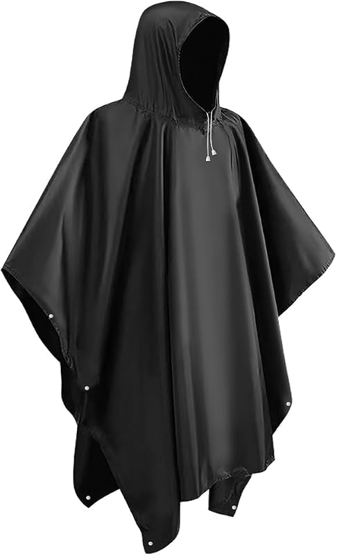 Rain Ponchos for Adults, Reusable Waterproof EVA Raincoats with Drawstring Hood & Sleeves, Lightweight Rain Gear for Men & Women, Perfect for Camping Hiking Travel Outdoor Activities