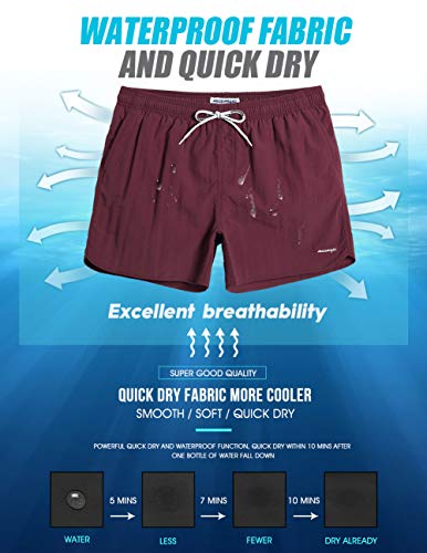Image of maamgic Mens Swim Trunks 5 inch with Mesh Lining Quick Dry Bathing Suits for Men Swim Shorts Swimwear