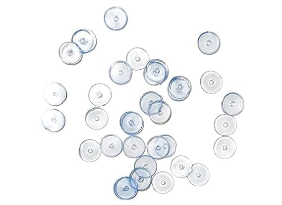 Johnson Tools Flat Clear Plastic Ear Back Stoppers/Push Buttons/Findings Stud Earring Plugs for Gold and Silver Earrings (100)