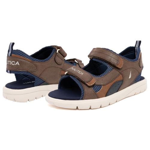 Image of Nautica Toddler Boys Sport Sandals - Lightweight Athletic Open-Toe Summer Shoes with Dual Adjustable Hook and Loop Straps for Outdoor Play, Beach, and Water