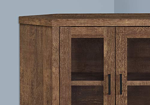 Monarch Specialties Stand-42 L/Brown Reclaimed Wood-Look Corner Tv Stand #TOP3