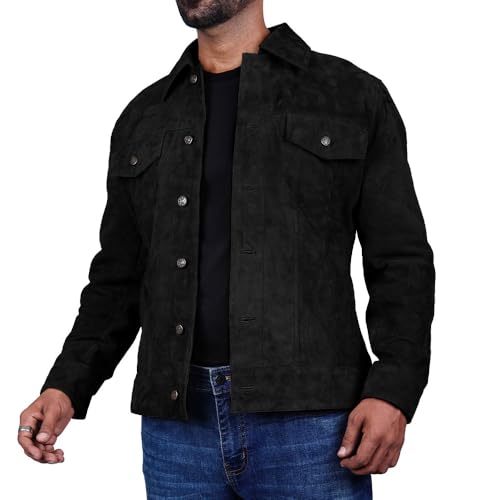 Mens Trucker Suede Leather Jacket Western Style Cowboy Suede Leather Jacket for Mens3