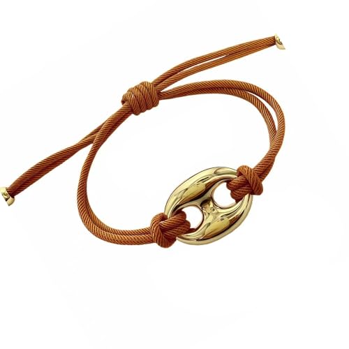 YPBEW Minimalist Animal Nose Wrist Bangle Handwoven Lightweight Strong Alloy Charm Casual Wear Daily Fashion Swine Nose