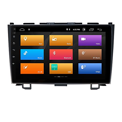 Android 10 Car Radio Navegación GPS Apto para Honda CRV 2007 2008 2009 2010 2011 Bluetooth Pantalla táctil de 9 Pulgadas WiFi USB GPS Control del Volante Mirrorlink WiFi 4G FM Dab + Cover
