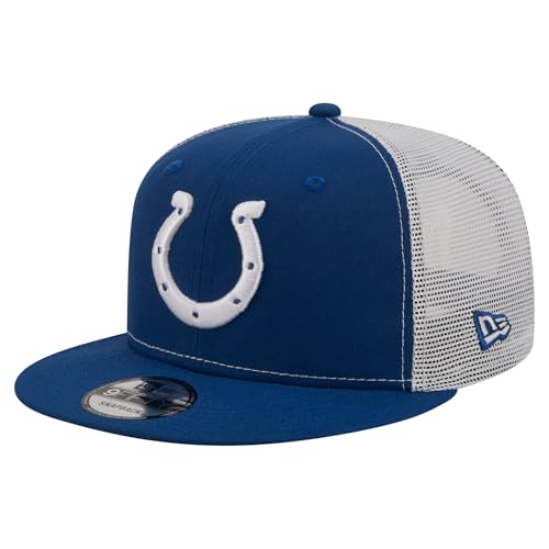 New Era Mens Royal Indianapolis Colts Core Team 9FIFTY Trucker Snapback Hat