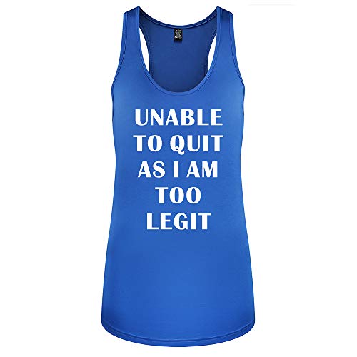 WINGZOO Workout Tank Tops for Women-Womens Unable to Quit Funny Saying Fitness Gym Racerback Sleeveless Shirts Blue