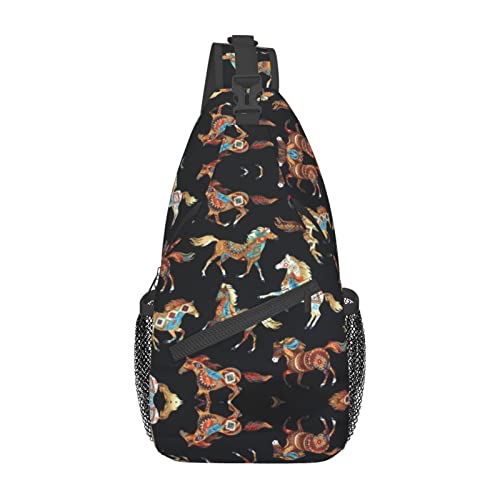 Sac bandoulière cheval marron imperméable pour sport et randonnée