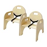 RRI Goods Montessori 13' H Birch Plywood Wooden Feeding Chair for Babies and Toddlers with 3 Point Safety Harness Suitable for Kids Between 3-7 Years [Set of 2, Fully Assembled]