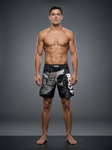 Image of AKIBA Training Shorts for Men & Women - High-Performance Sublimation Printed MMA, Muay Thai, Boxing, and Grappling Shorts | 4-Way Lycra, Regular Rise, Machine Washable