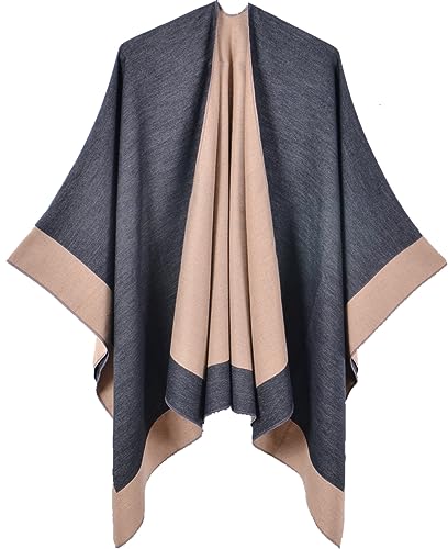 Shmily Girl Women Shawl Wrap Open Front Poncho Cape Cardigan Sweater for Winter Fall
