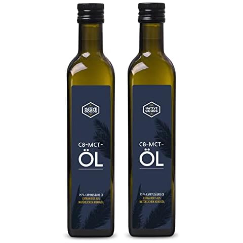 C8 MCT Öl BIO aus Kokosöl 1000 ml (2x 500 ml) - 95 % Caprylsäure - geschmacksneutral - ketogen | native goods Cover