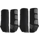 4 Pcs Horse Sport Boots - Neoprene Protective Breathable Comfy Mesh All-Round Lower Limb Protection & Support for Jumping Trail Riding Endurance Training and Performance
