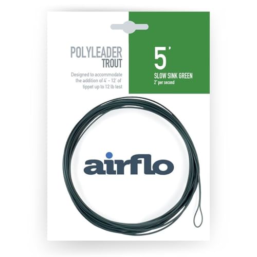 Airflo Polyleaders Truite 1.5m - Lent Évier Vert, 152cm Evier lent