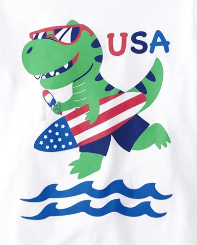 The Children's Place Baby Boy's and Toddler Holidays Short Sleeve Graphic T-Shirts,Multipacks, America 3-Pack - image 3