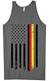 Threadrock Men's Germany USA German American Flag Tank Top XL Charcoal
