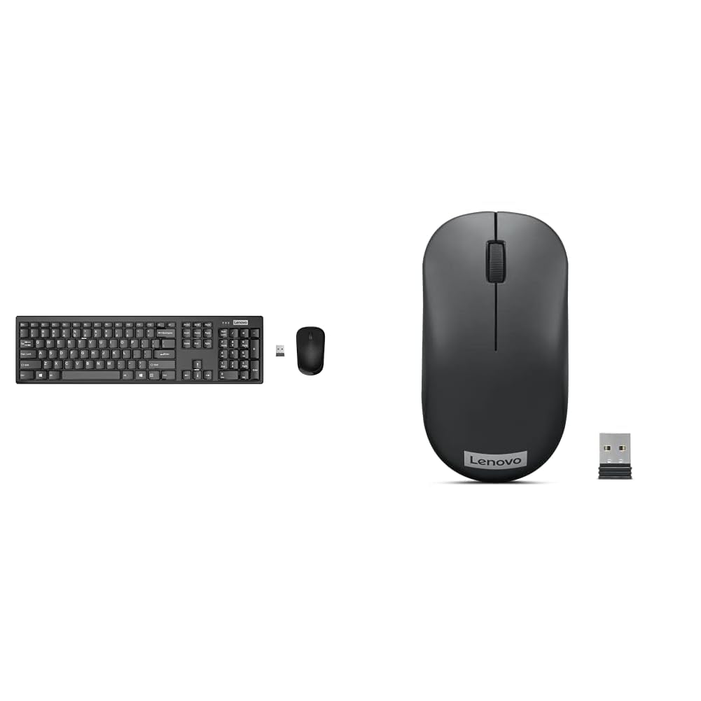 Lenovo 100 Wireless Keyboard and Mouse Set, Ambidextrous 1000 DPI Mouse Optical Sensor, Upto 3M clic-image-11