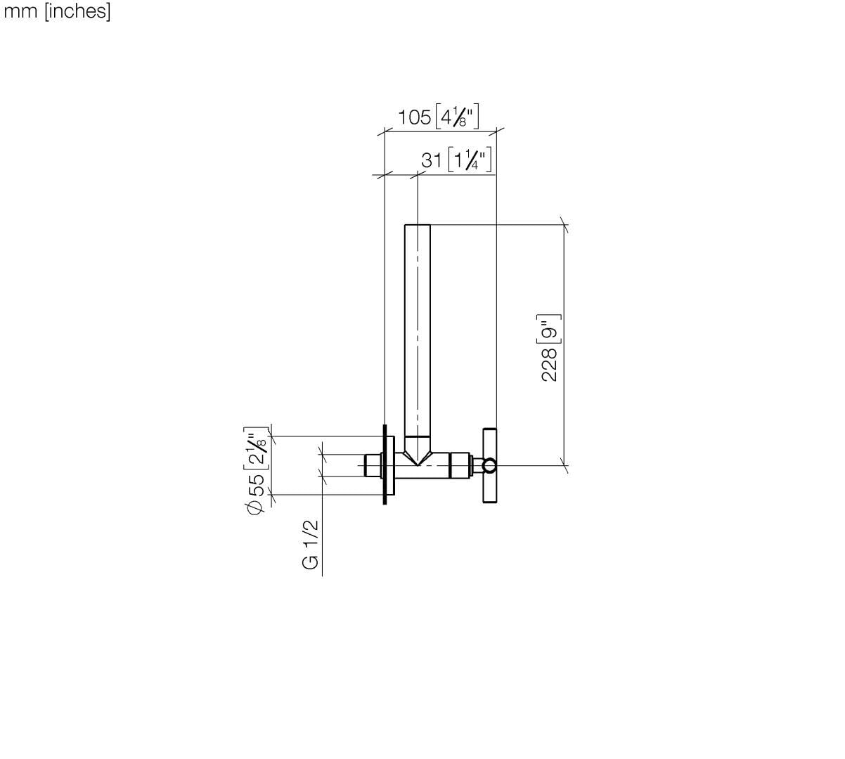 Dornbracht TARA Eckventil 1/2", 22900892-06, Farbe: Platin gebürstet