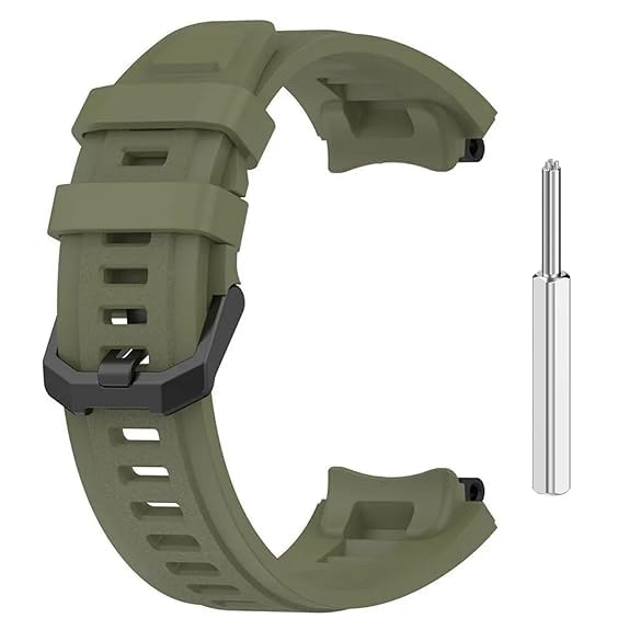Image of Hinq Soft Silicone Watch Band Compatible with Amazfit T-Rex 2 Adjustable Strap for Men & Women | Updated Metal Installation Tool Included
