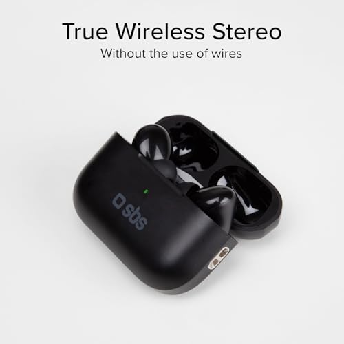 SBS Air Kab Max TWS - Słuchawki douszne True Wireless Stereo, etui z bezprzewodowym ładowaniem, przełącznik Hall, Dual Leader, czas pracy 5 h, sterowanie dotykowe, do smartfonów, tabletów, laptopów