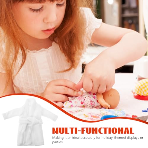 BESTonZON Puppen-Bademantel, Spielzeug, Mini-Kleid, Puppenmantel, Mini-Puppe, für Kleid, Zubehör, lang, weißes Tuch