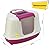 CatCentre® Pink Corner Cat Flip Litter Tray 3 Colours Box Hooded Pan Toilet Loo Filter Scoop